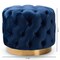 Baxton Studio Valeria Blue Velvet Upholstered Gold-Finished Button Tufted Ottoman 152-9376 - alternate 4